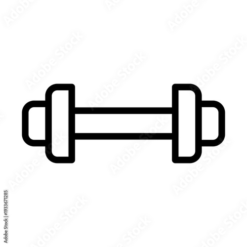 Simple line icon of a classic dumbbell for strength training and bodybuilding