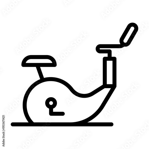 Icon of a stationary exercise bike for indoor cycling and cardiovascular fitness