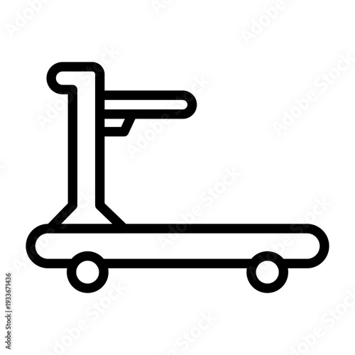 Simple line drawing of a treadmill machine for indoor running and cardio