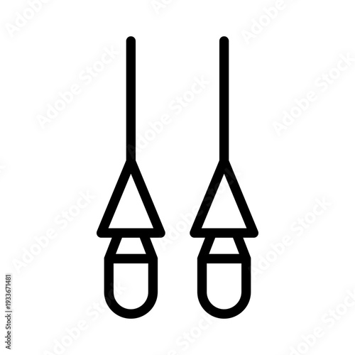 Line icon of suspension training straps for bodyweight resistance exercises