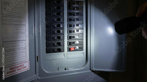 The box is lit up with a flashlight