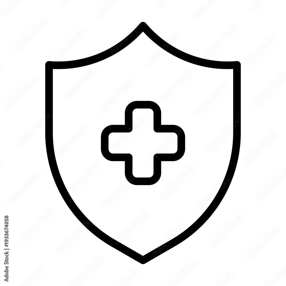 Obraz premium Health insurance shield icon representing medical protection and healthcare coverage