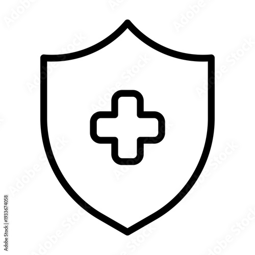 Health insurance shield icon representing medical protection and healthcare coverage