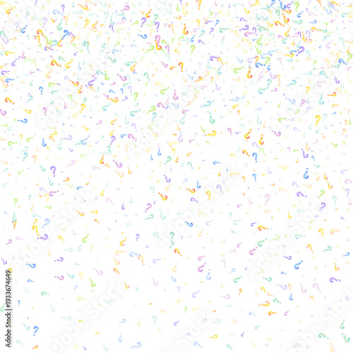 Wallpaper Mural Question marks. Background for quiz, poll, survey, faq, interrogation, query. Multicolored template for opinion, public poll. Funny School vector illustration rainbow color on white background. Torontodigital.ca