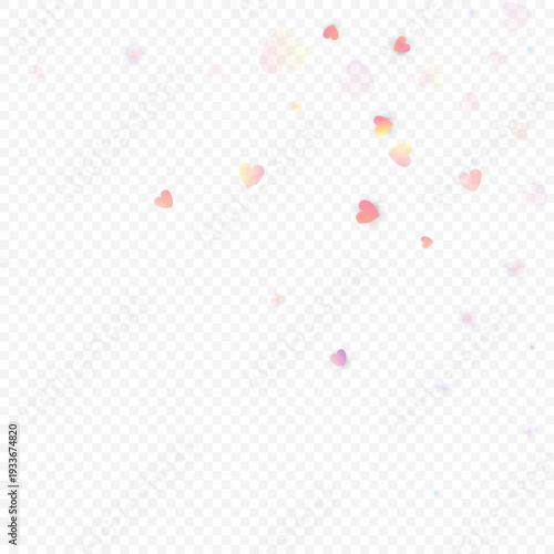 Wallpaper Mural Heart love vector background. Valentine frame. Pink hearts confetti. Scattered love symbols. Random falling heart shape on transparent background. Beautiful Invitation, Greeting Card Illustration. Torontodigital.ca