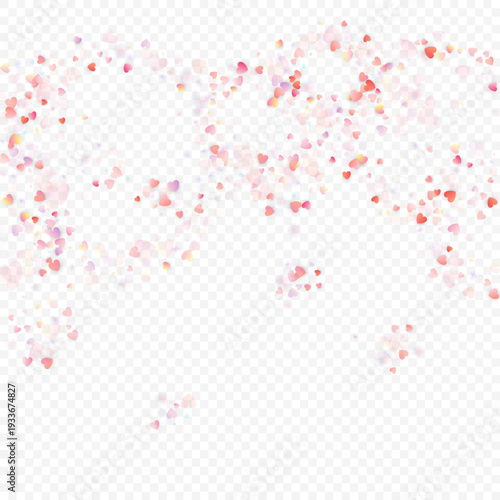 Wallpaper Mural Heart love vector background. Valentine frame. Pink heart confetti. Scattered love symbols. Random falling heart shape on transparent black background. Beautiful Invitation Greeting Card Illustration. Torontodigital.ca
