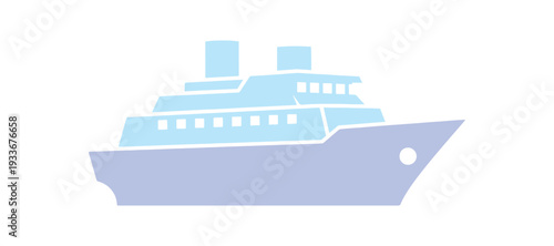 Modern multicolor boat icon in clean vector format, isolated object on white.
