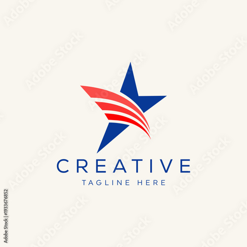 Star Swoosh Logo Template Illustration Design