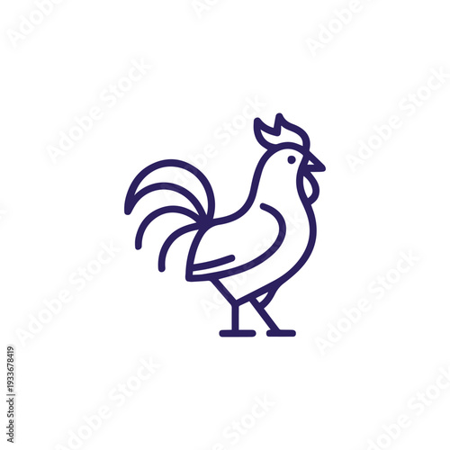 Monoline Rooster Logo