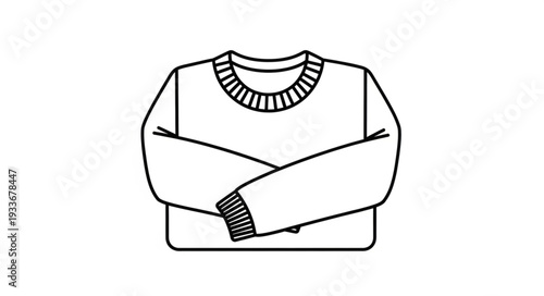 Simple Black and White Sweater Illustration.