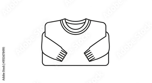 Simple Black and White Sweater Illustration.