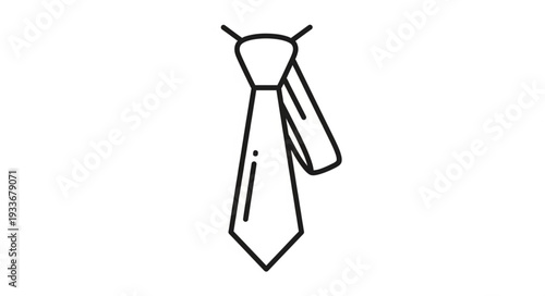 Simple Black and White Necktie Illustration.
