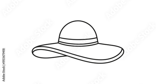 Simple Black and White Sun Hat.