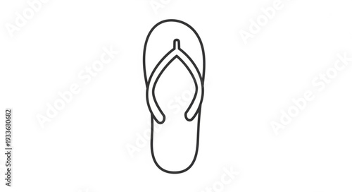 Simple Black Flip Flop Illustration.