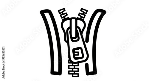 Simple Black and White Zipper.