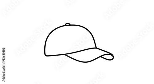 Valokuva Simple Black Baseball Cap Illustration.