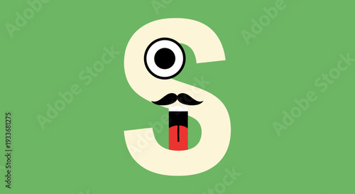 Fun and Playful Letter S Character with Face