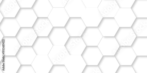 White abstract hexagonal paper background. Luxury White grid Pattern. Futuristic emboss honeycomb mosaic white background. geometric mesh cell texture. modern futuristic wallpaper.