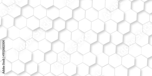 White abstract hexagonal paper background. Luxury White grid Pattern. Futuristic emboss honeycomb mosaic white background. geometric mesh cell texture. modern futuristic wallpaper.