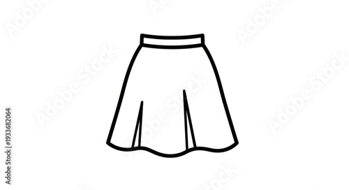 Simple Black Line Drawing Skirt.