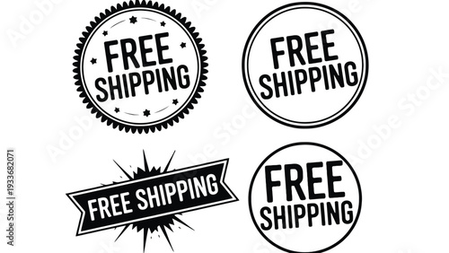 Free shipping labels on a colorful geometric background