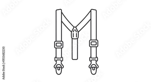 Simple Black Line Harness Illustration.