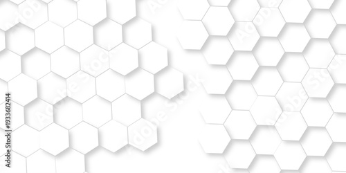 White abstract hexagonal paper background. Luxury White grid Pattern. Futuristic emboss honeycomb mosaic white background. geometric mesh cell texture. modern futuristic wallpaper.
