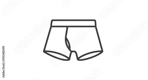 Simple Black Outline of Boxer Shorts.