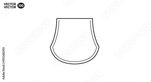 Simple Black Outline of Shield Shape.