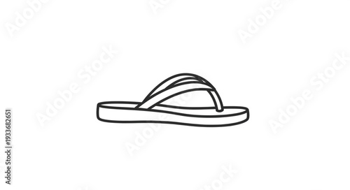 Simple Black Line Drawing Flip Flop.