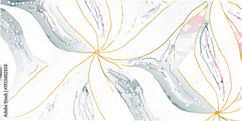 Abstract floral design with flowing lines and dark moody colors