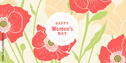 Floral background with a message celebrating international women s day
