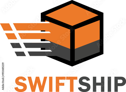 Minimalist Cargo Box Vector Logo, Fast Delivery and Logistics Symbol, Flat Geometric Shipping Icon for Business