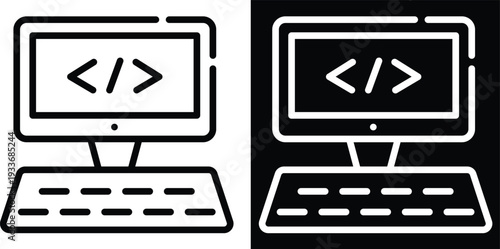 code Two-tone version in black and white background