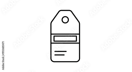 Simple Black Price Tag Icon.