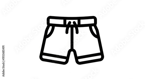 Simple Black Shorts Illustration Design.
