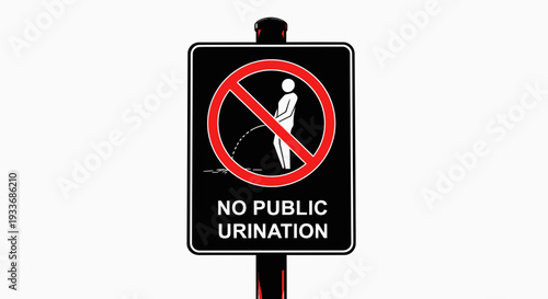 Clear warning sign prohibiting public urination, promoting civic hygiene and urban order
