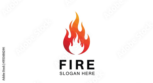Simple and iconic vector logo design featuring a stylized red and orange flame above bold black typography for a memorable brand identity creation.