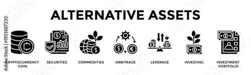 Alternative Assets Banner Web Icon Vector Illustration Concept For Explore Modern Assets To Diversify Investment Opportunities