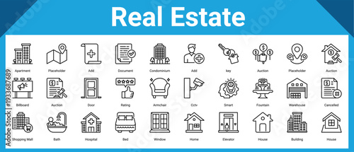 Real Estate icon pack and collection