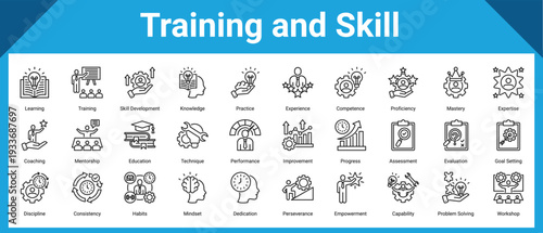 Training And Skill icon pack and collection
