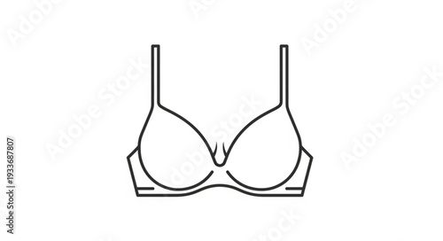 Simple Line Drawing of Bra.