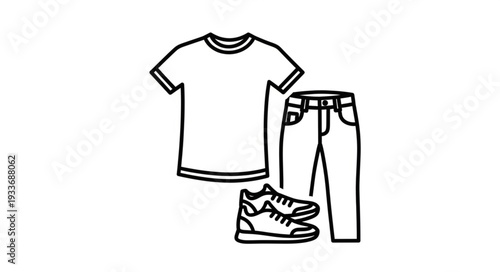 Simple Illustration of Casual Outfit.