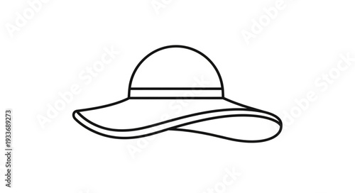 Simple Line Drawing of Hat.