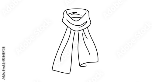 Simple Line Drawing of Scarf.