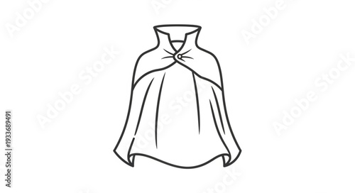 Simple Line Drawing of Cape Cloak.