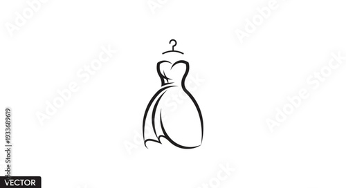 Simple Line Drawing of Dress.