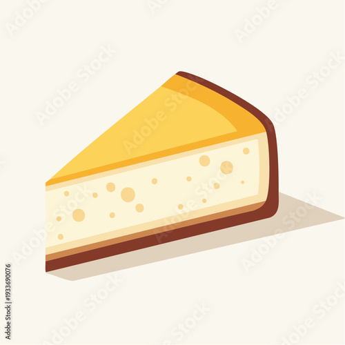 A deliciously rendered slice of rich, creamy cheesecake, showcasing its smooth, delectable filling and a perfect golden-brown crust, an enticing visual for sweet menus and culinary themes