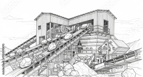 Sketch of Ancient Ruins Structure.