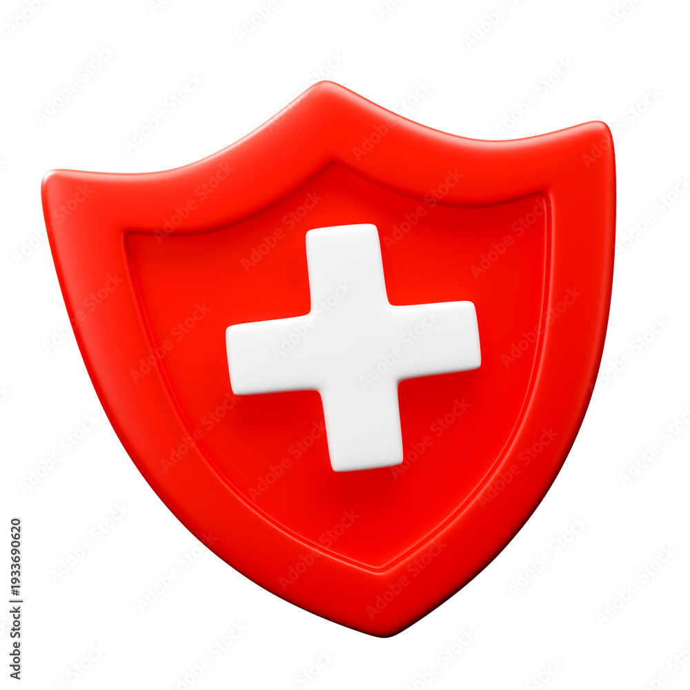 Obraz premium 3D Medical Shield Symbol medical icon for healthcare presentation and hospital content symbol isolated for health industry use content element design